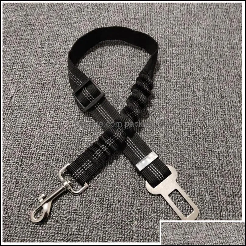 Pet Dog Safety Vehicle Car Seat Belt Elastic Reflective Dog Seatbelt Harness Lead Leash Clip Levert TT8K