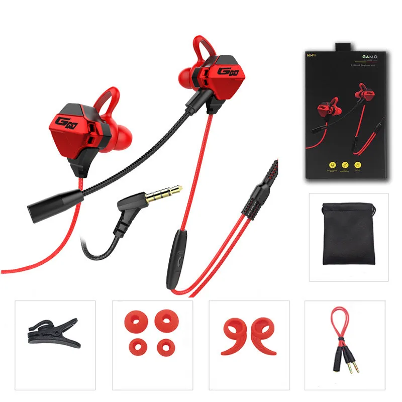 HIFI Wired Gaming Headphones In-Ear Earphone Remote Stereo 3.5mm Headset Earbuds With Microphone Music Earphones For iPhone Samsung Huawei LG All Smartphones