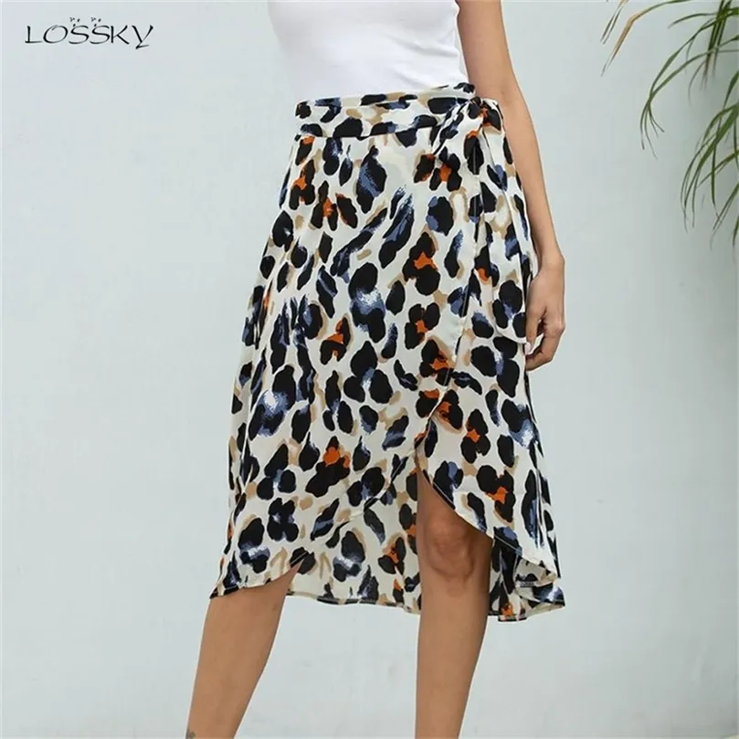 Save Big on Bulk Chiffon Skirts Chiffon Skirts Womens Summer High Waist  Leopard A Line Slit Long Skirts Lace Up Wrap Clothes Fashion Midi Skirt For 