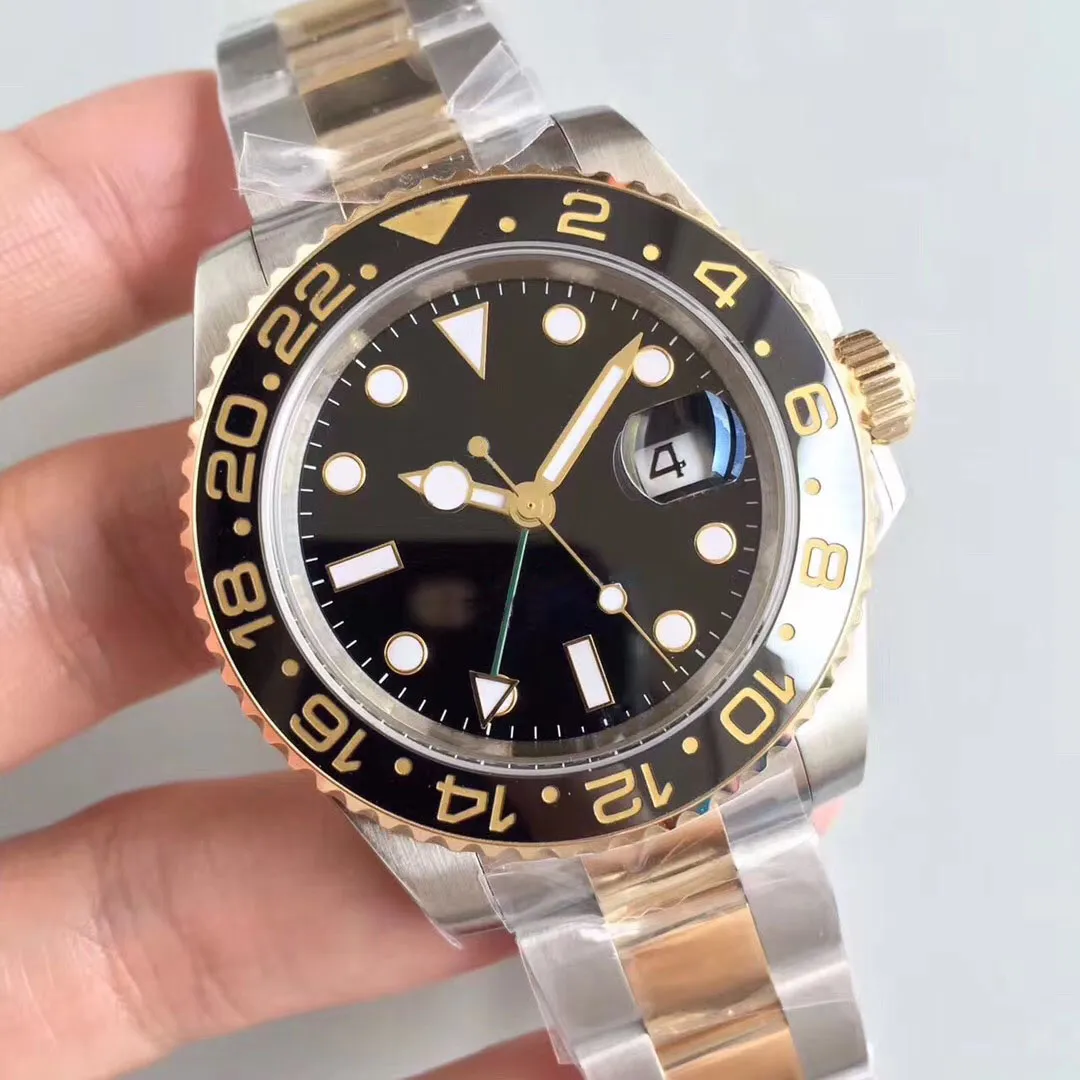 U1 St9 stalen tweekleurige roestvrijstalen horlogeband GMT Batman automatische keramische bezel 40 mm herenhorloges saffierkristal lichtgevende wijzerplaat 250S