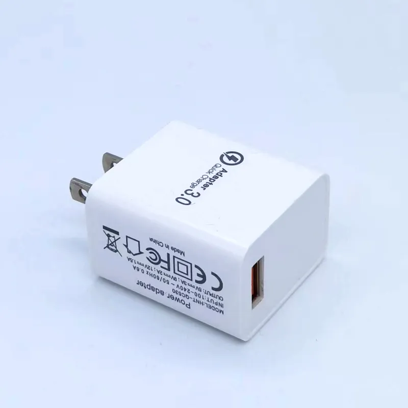 Adaptateur de Charge rapide QC 3.0 18 watts, chargeur secteur universel USB, Charge rapide pour téléphone portable, prise US/EU pour Samsung Apple Huawei Xiaomi