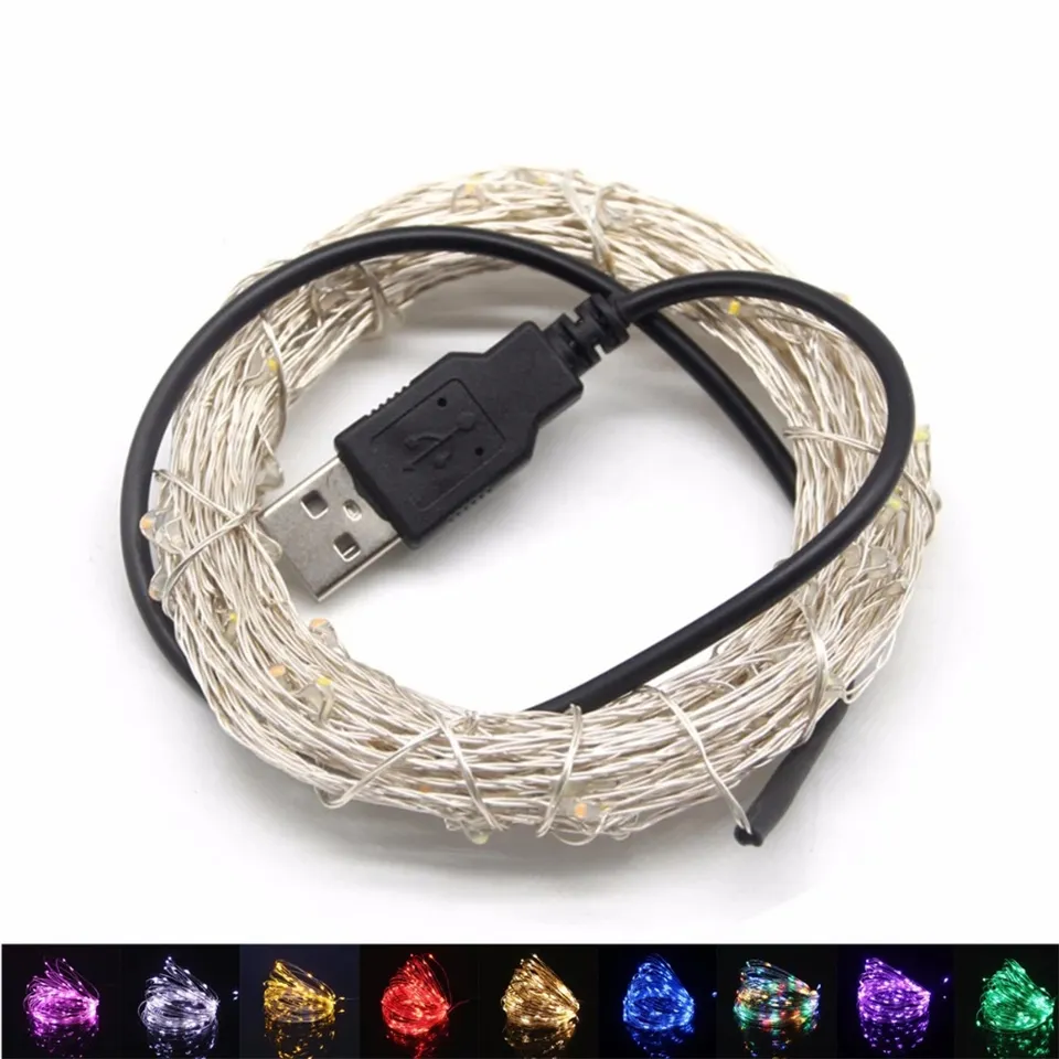 Luzes de cordas LED Fairy 5V USB 20m 10m 5m 2m Wire Propertim para Garland Home Christmas Wedding Party Decoration