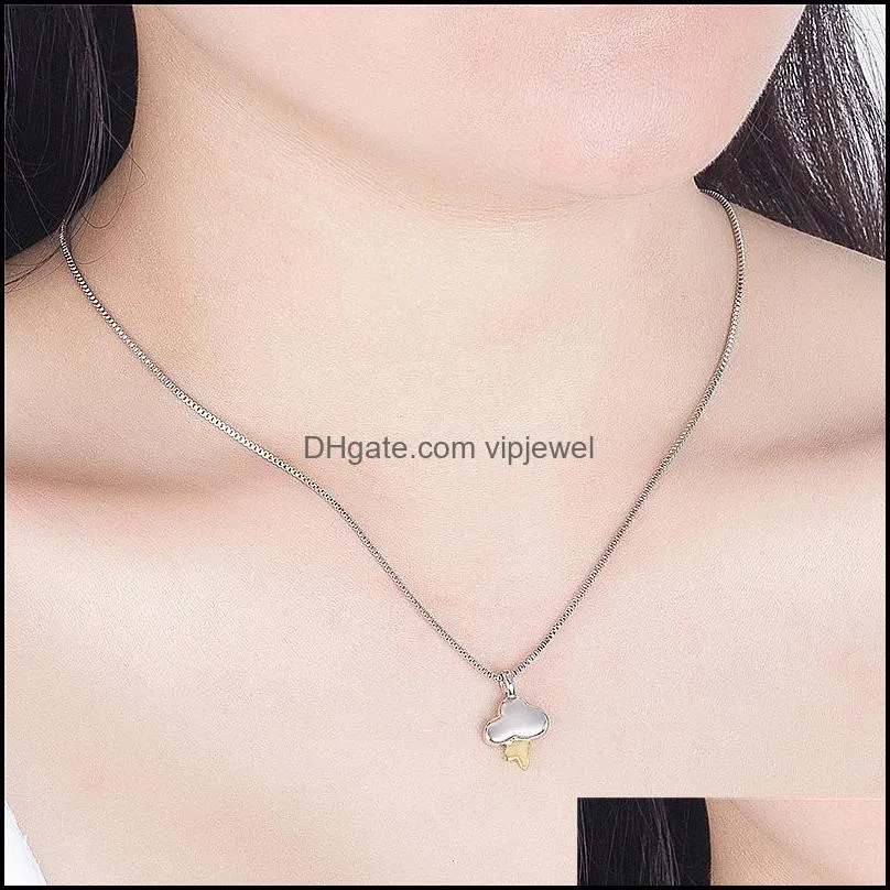 cloud necklaces for women silver chain necklace birthday gift jewelry lightning pendant necklace vipjewel