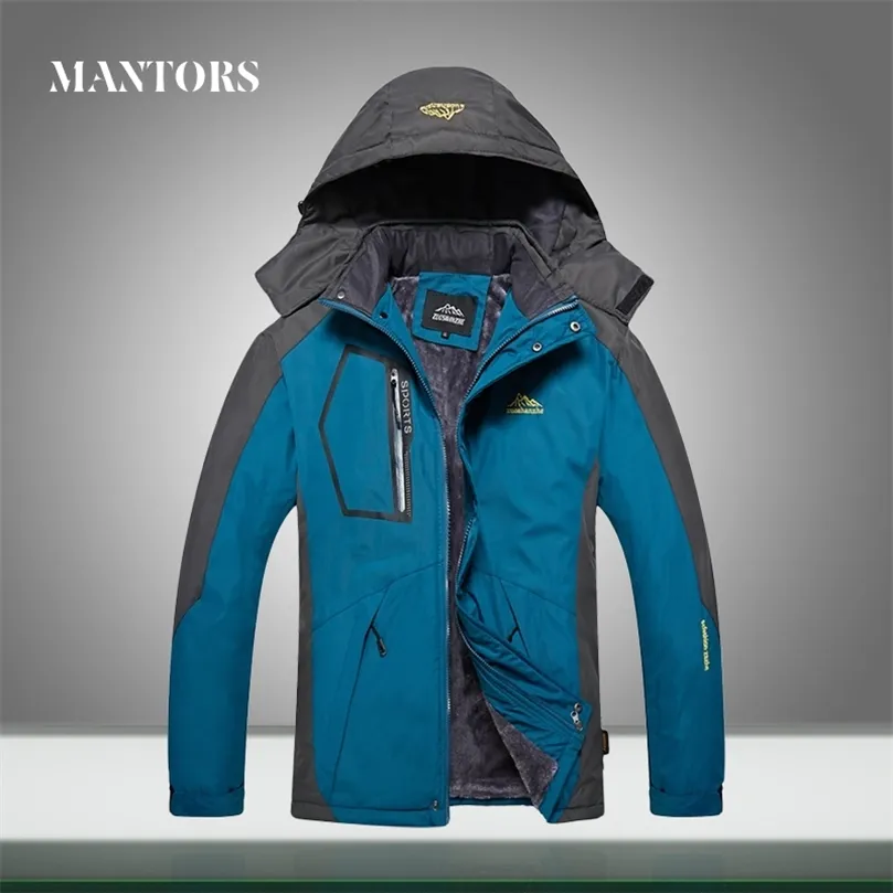 Winter Männer Outdoor Jacke Wasserdichte Warme Mäntel Männlich Casual Verdicken Samt Jacke Plus Größe Herren Outwear Bergsteigen Mantel 201127