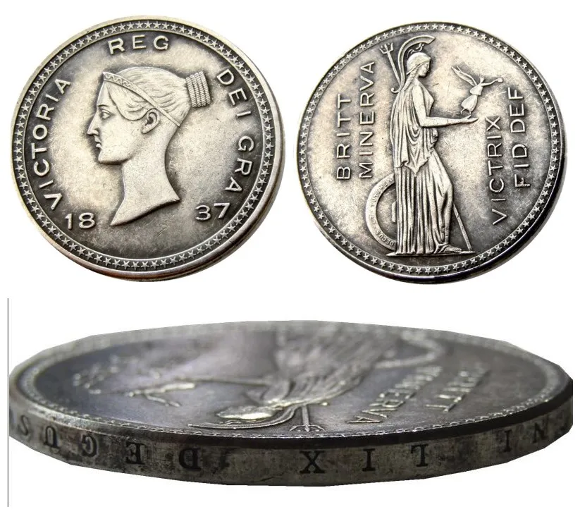 (UF87) grande-bretagne Victoria argent motif couronne artisanat 1837 argent plaqué lettre bord copie pièce de monnaie matrices en métal fabrication