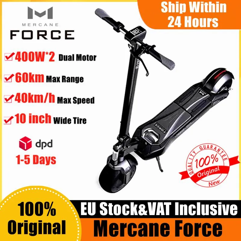 EU VOORRAAD NIEUWE Versie Mercane Force Smart Elektrische Scooter 48V 800W Kickscooter Dual Motor e-scooter Skateboard inclusief BTW
