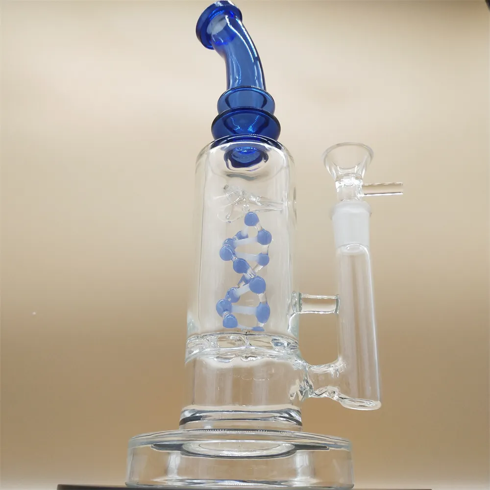 10 i Blue Glass Water Pipe Bong Hookah Pipes Bongs Waterpipe 14mm Bowl