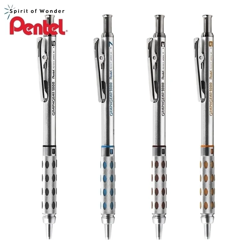 1 Piece Pente GraphGear 1000 Aluminum Barrel High Quality Drafting Mechanical Pencil 0.30.50.70.9mm Y200709