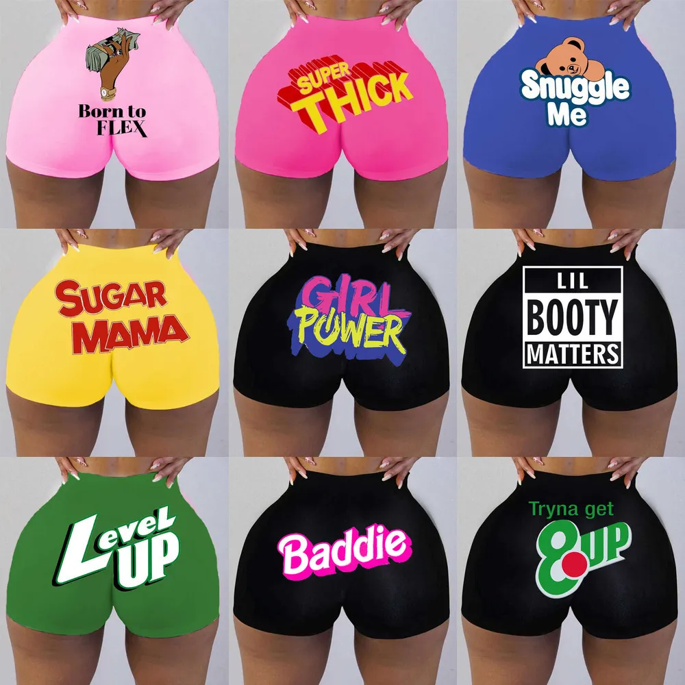 Designerinnen Frauen Shorts Yoga Hosen Sommer Mode sexy Tracksuits Cartoon personalisieren Muster Buchstaben gedruckte Knickers Leggings