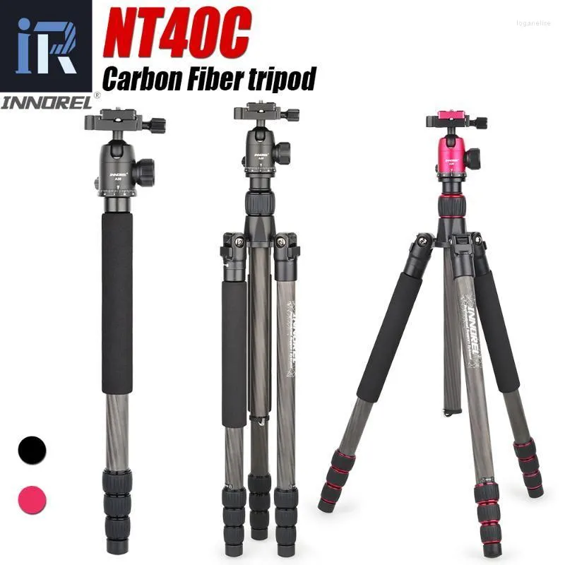 NT40C Tripod Monopod met balhoofd draagbare multifunctionele koolstofvezel Travel Pography Bracket Loga22