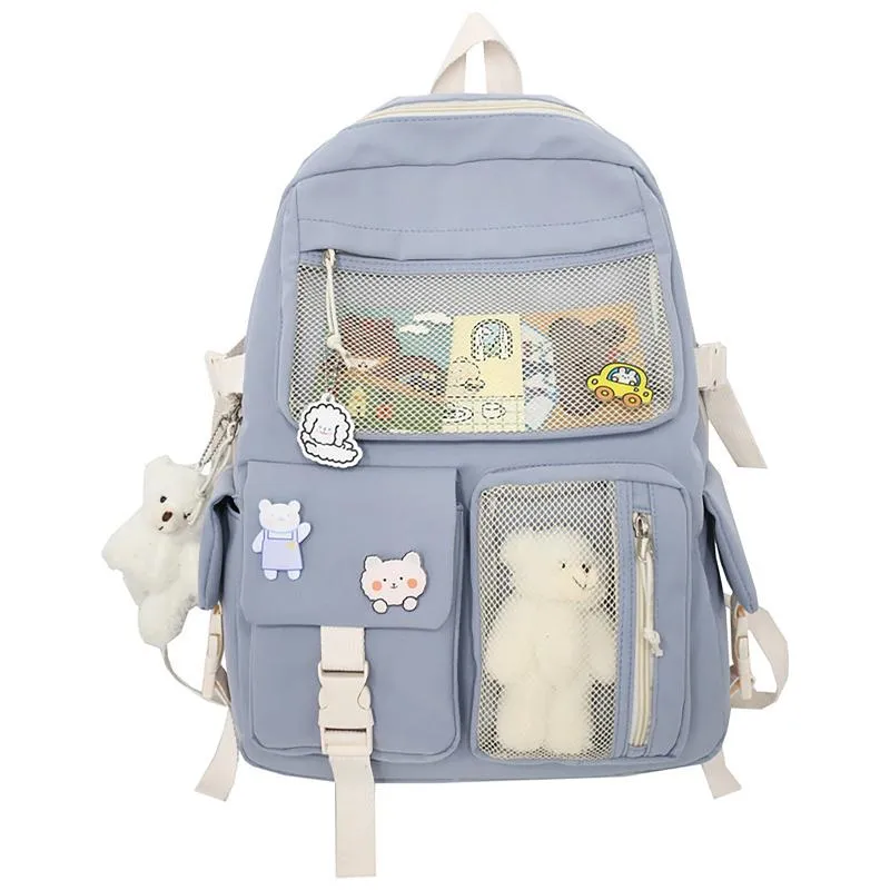 Girls Kawaii Backpacks For School With Plush Pendant Fashionable Travel Bookbag For Students Casual Daypack Shoulder Backpack For College From Shaziba 35.03 DHgate.Com