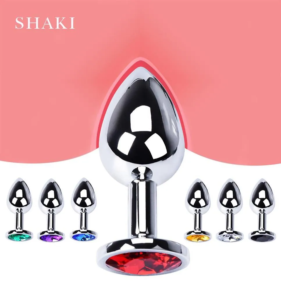 Anal Plug Stainless Smooth Steel Butt Plug Tail Crystal Jewelry Trainer For Women Man Anal Dildo SHAKI Adults Sex Shop278P2390800