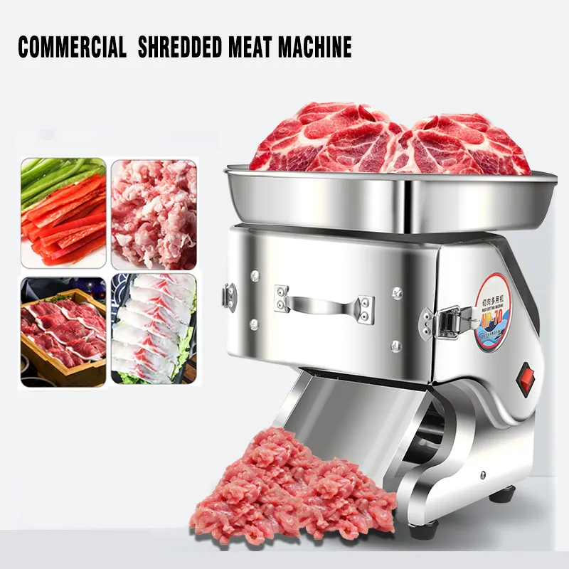 Automatisch vlees Slicer Cutter Machine Slicing Hak Dicing Commercial Desktop roestvrijstalen elektrische slicer voor rundvlees schapenvlees