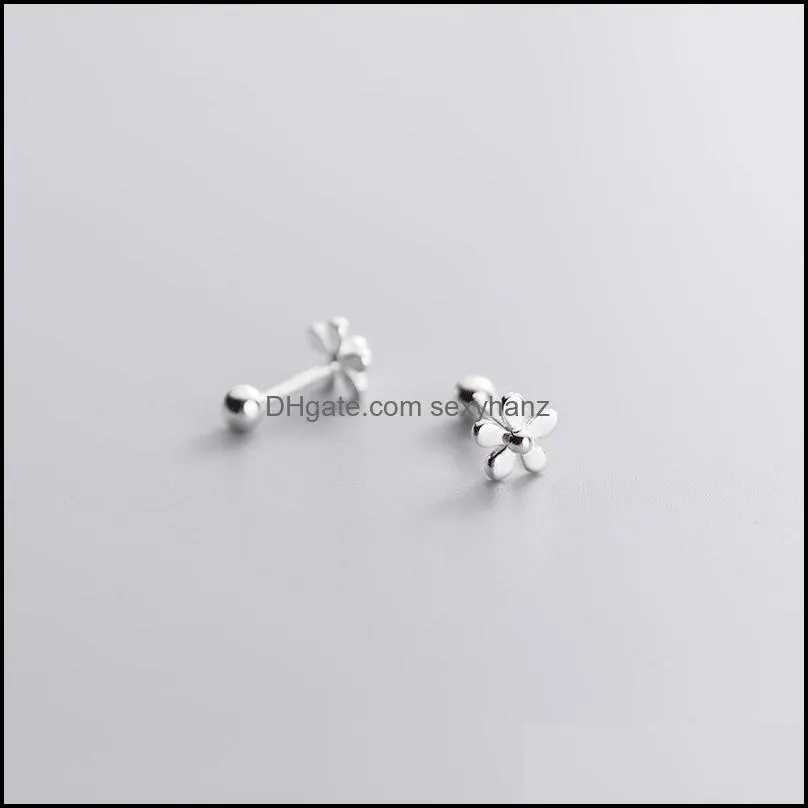 La Monada Flower Earrings Studs 925 Sterling Silver Fine Jewelry Minimalist Beautiful Earring For Women Silver 925 Korean 387 B3