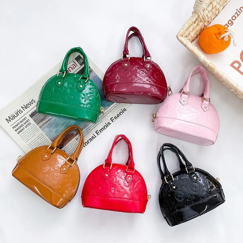 Children flower handbags designer kids mini shell bags chain crossbody ...