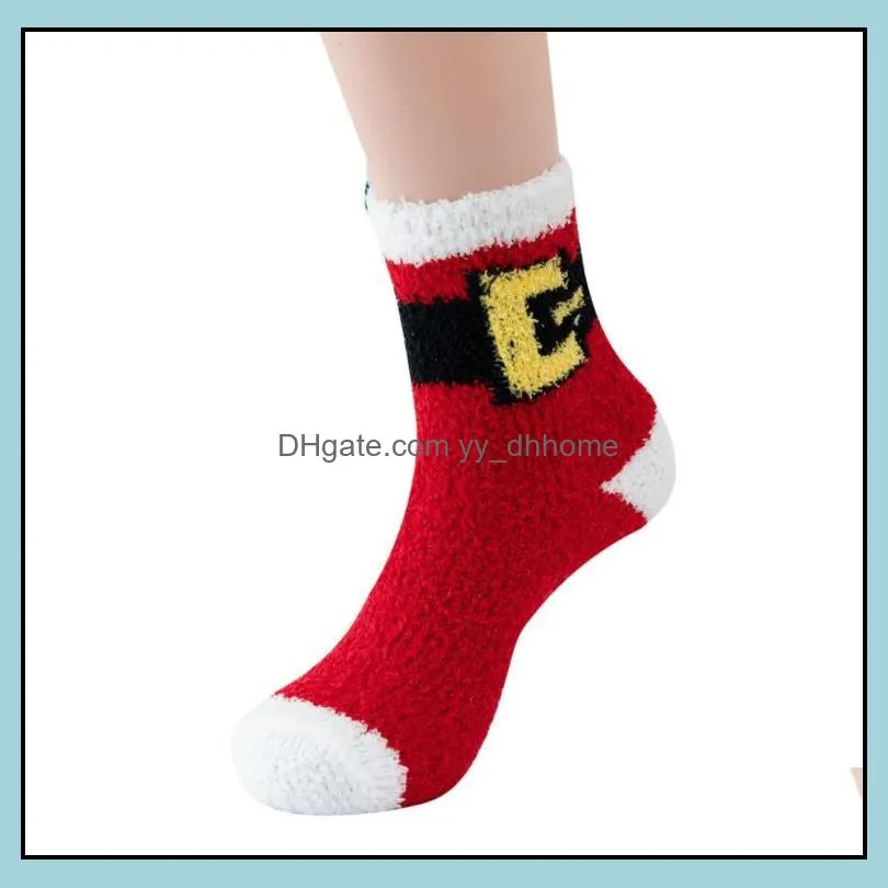 elk christmas socks thickened coral fleece socks wholesale floor sock christmas-socks sn4644