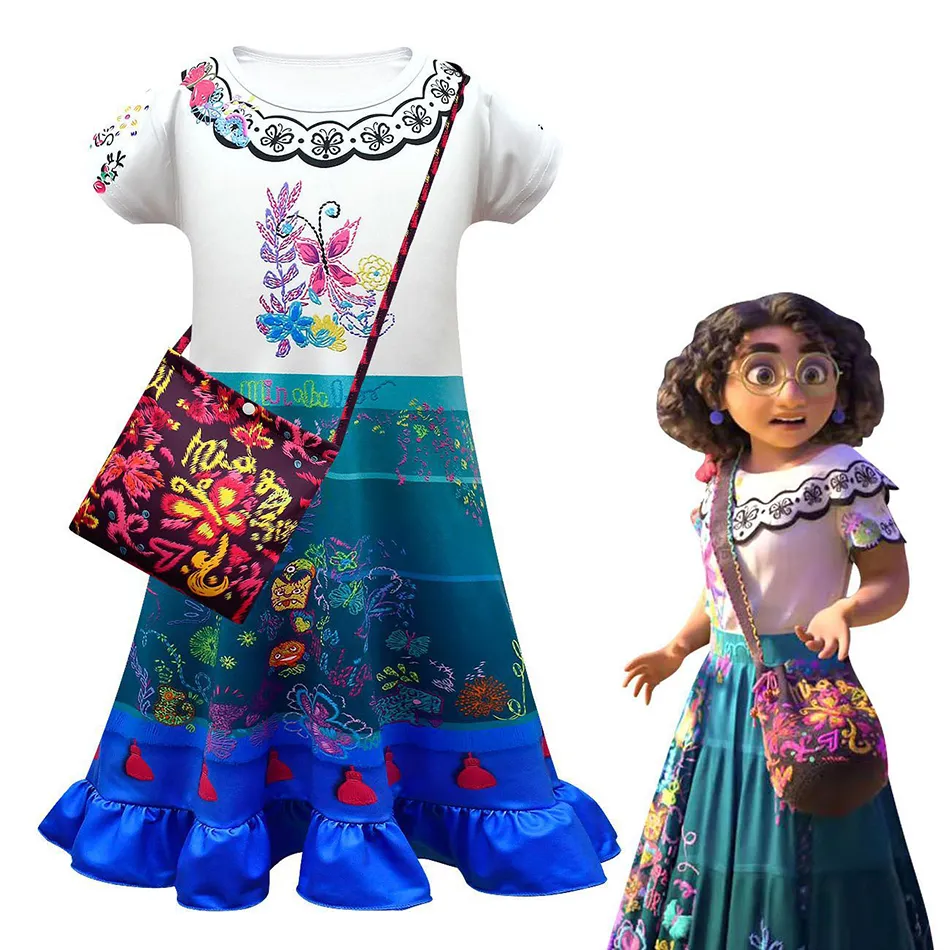  POPSAME Encanto Mirabel Dress Costume For Girls