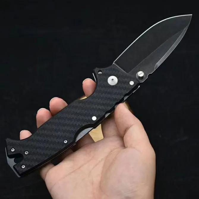 New R8128 Survival Folding Knife S35VN Stone Wash Drop Point Blade Nylon Plus Glass Fiber Handle Outdoor Camping Hiking Tactical Folder Knives with Retail Box