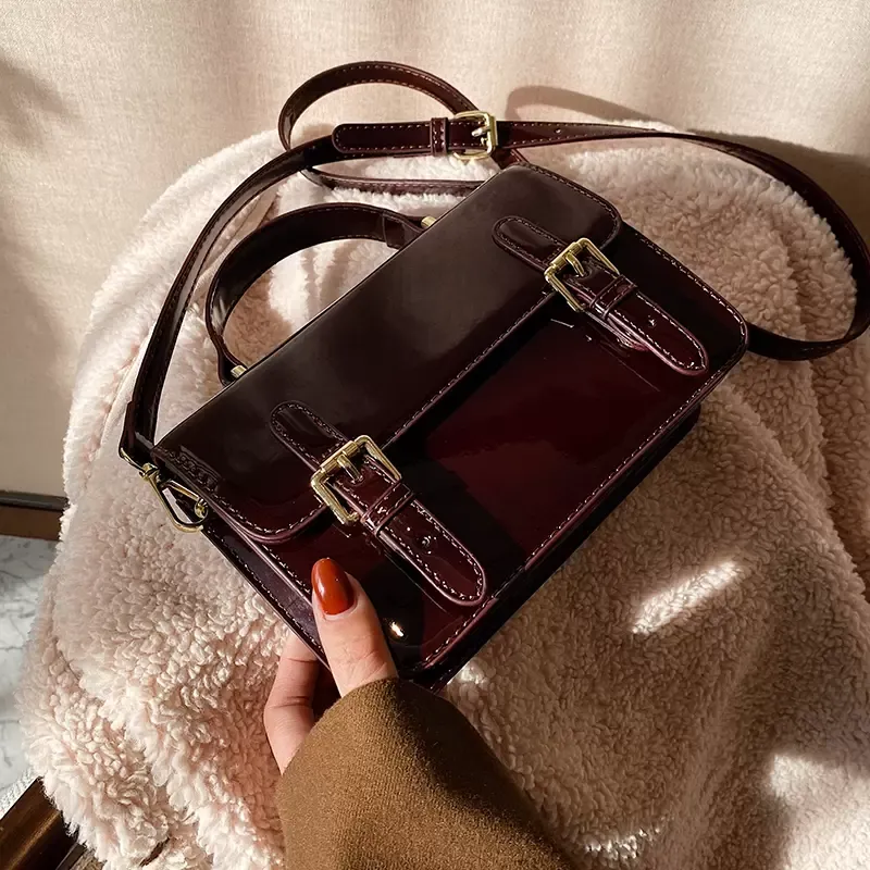 Vintage Kare Tote Çanta 2021 Moda Yeni Yüksek Kalite PU Deri Bayan Tasarımcı Çanta Taşınabilir Omuz Messenger Çanta Çantalar