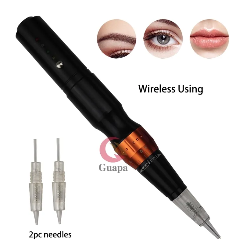 Elektrische draadloze tattoo machine pen draadloze permanente make -up wenkbrauw met 4 niveaus snelheid voor PMU wenkbrauwen lippen eyeliner 220609