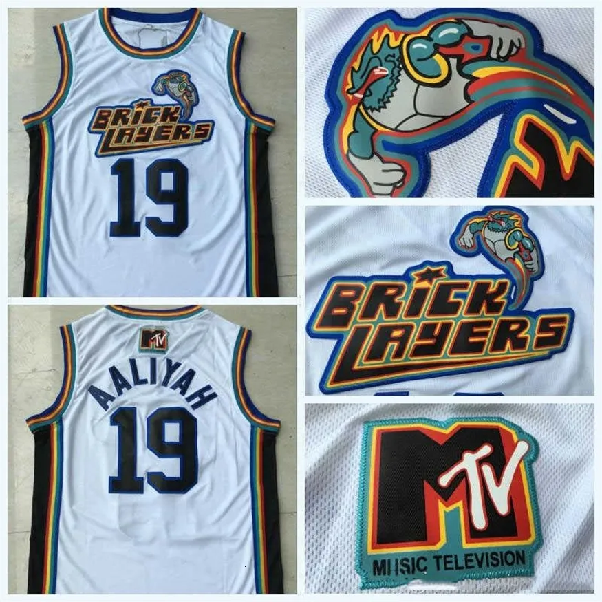 Nikivip Men's 19 Aaliyah Bricklayers 1996 MTV Rock N Jock Jersey Movie Basketball Jersey Fashion All Stitched High Quality