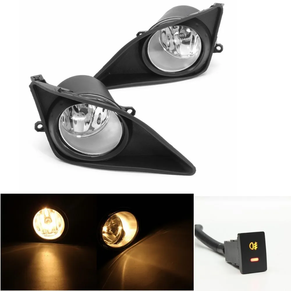 2pcs vordere Stoßfänger links rechts Nebel Lampe Schwarze Kühlergrillabdeckungen Schalter H11-Glühbirnen für Toyota Corolla 2008-2010