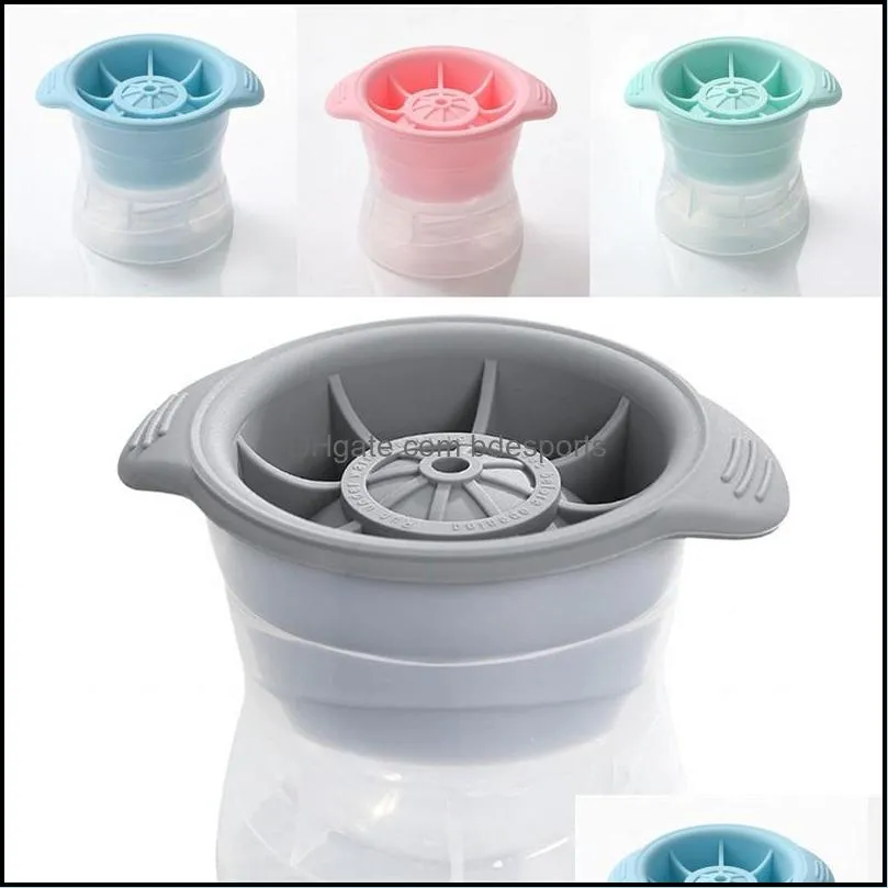 Silicone Lid Moulds Circular DIY Ice Tray Layered PP Base Water Mold Home Blue Large Drain Hole Summer 4 5jl L2