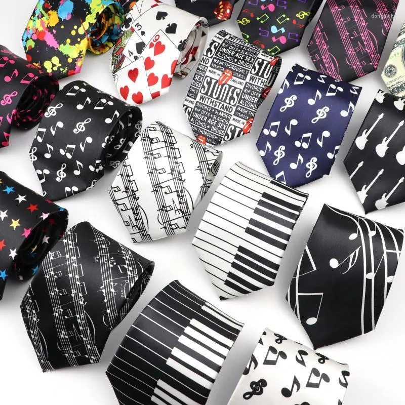 Bow Ties Music Music Music Tie Piano Guitar Notes Musical Notes Star Poker CoCTIE Smooth Soft Black Wihte NOVA ACESSÓRIOS DONN22