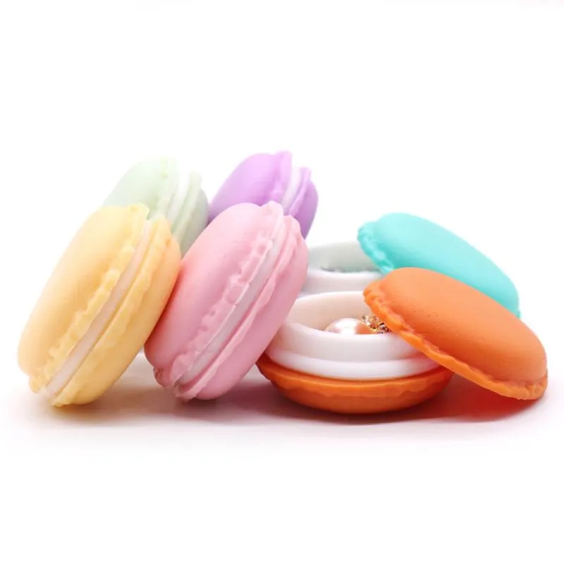 Enrole de presente portátil Candy Color Mini Macarons Package Box Storage para itens pequenos Adorável jóias CaseGift