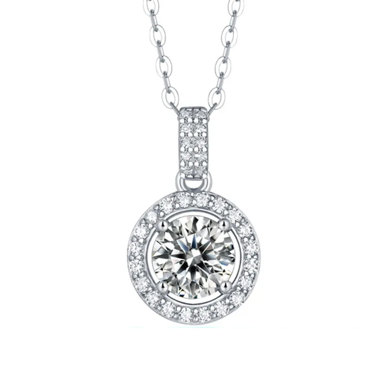 5.0 CT Moissanite Pendant For Women Simulated Diamond Necklace S925 Sterling Silver Jewelry Girl Valentine's Day Gift