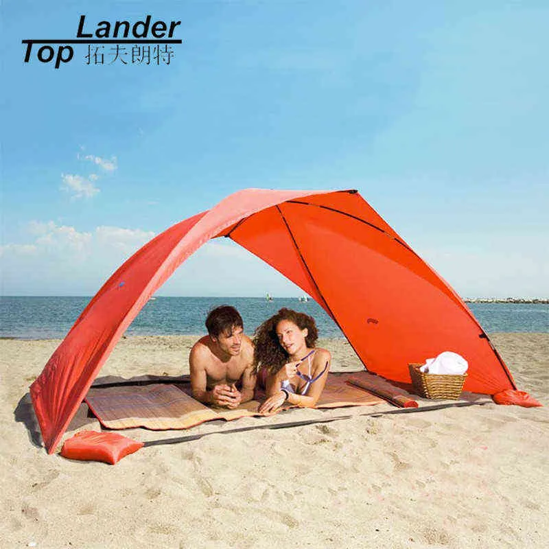 Draagbare strandt tent cabana zon schaduw luifel vissen onderdak tenten luifel zonneschade strengtent zomer uv strand paraplu tent H220419