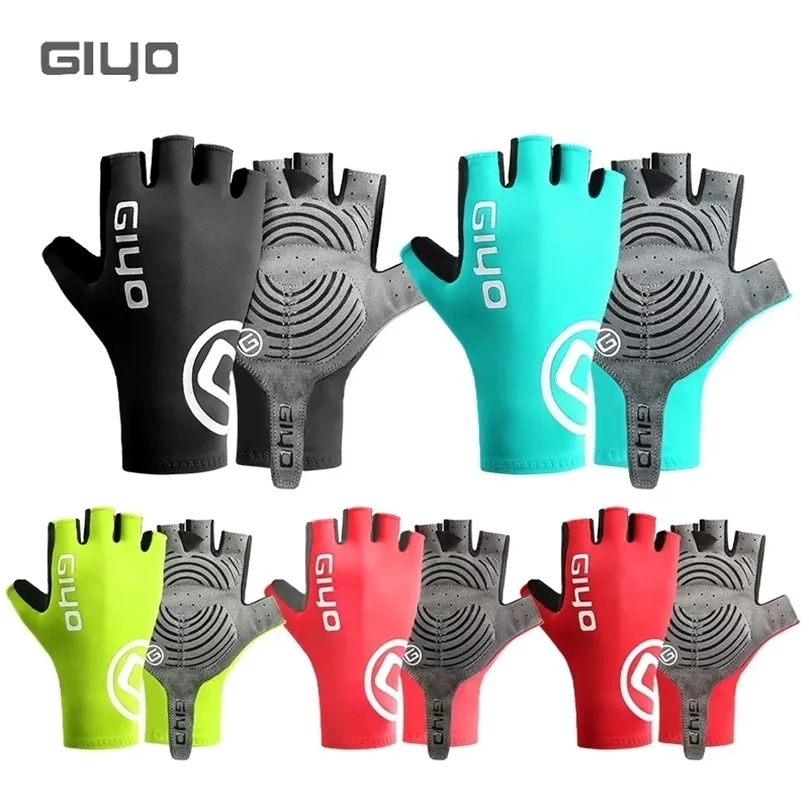 Guanti da ciclismo corti Giyo Guanti senza dita Guanti antiscivolo in tessuto Lycra per biciclette Mezze dita per Mtb Road Bike Sports Racing 220722