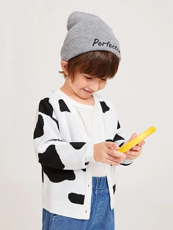 Toddler Boys Cow Pattern Cardigan She01