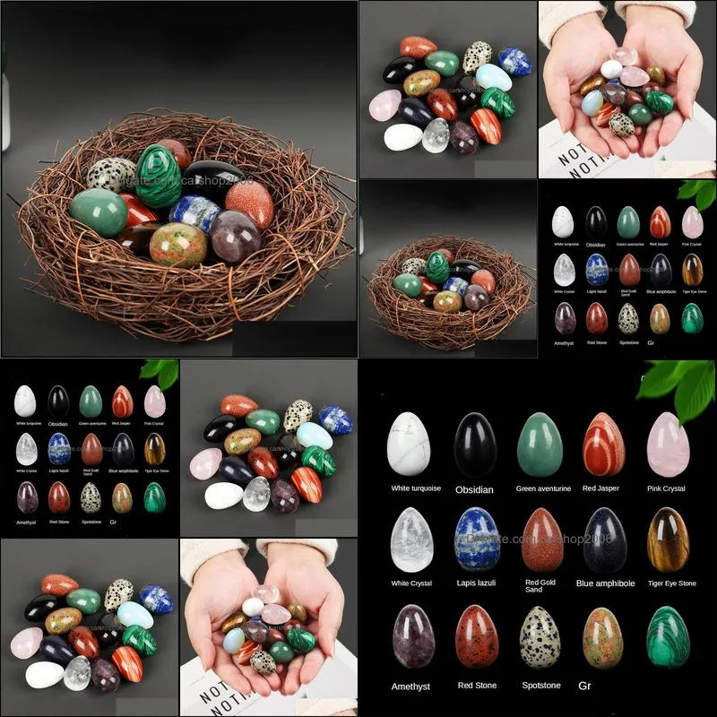 natural stone crystal egg ornaments quartz healing crystals energy reiki gem living room decoration