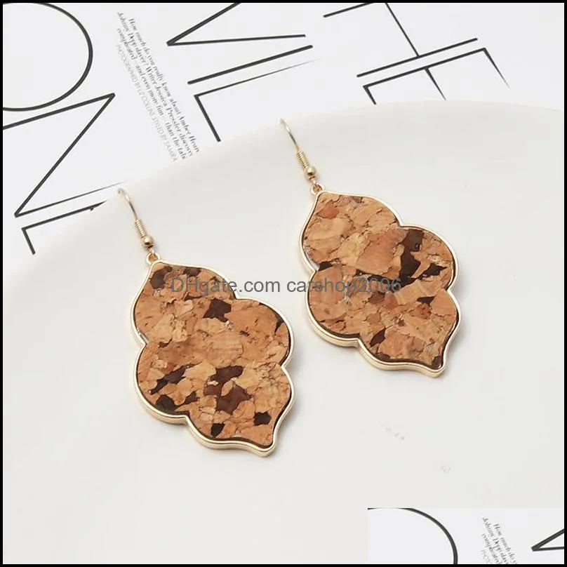 oval hexagon abalone shell leopard leather charms dangle earrings metal geometric earring jewelry
