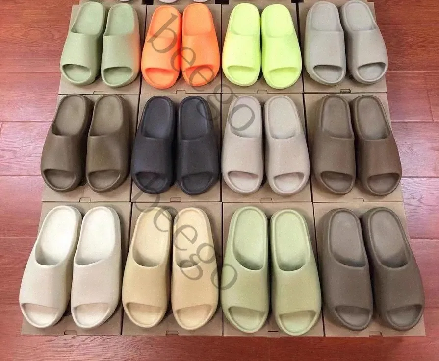 with box designer slide Sandals Enflame orange pure ochre onyx bone slippers resin glow green sand core blue brown Cream yellow women men for slipper sandal slidders