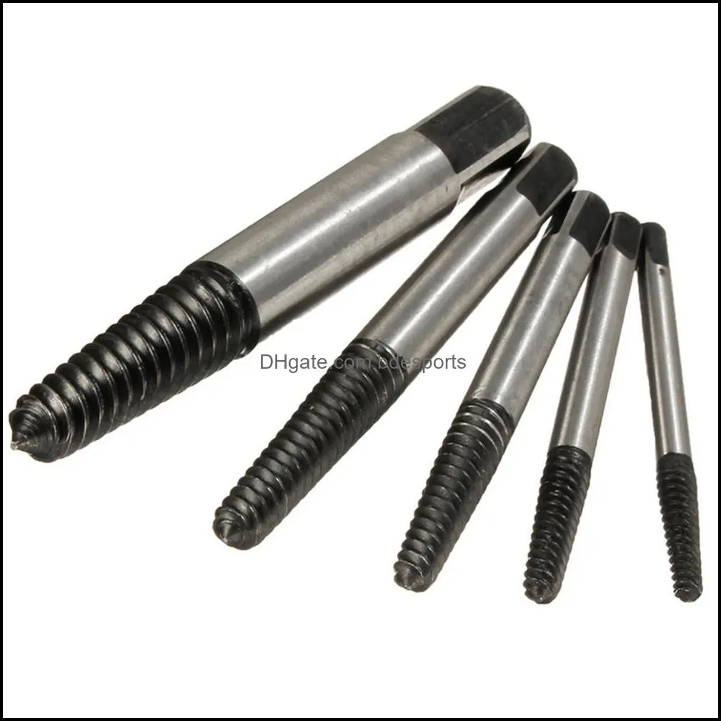 5Pcs/Set Damaged Broken Screws Extractor Removal Tool Damaged Bolts Screws Drill Bits Screw Drivers