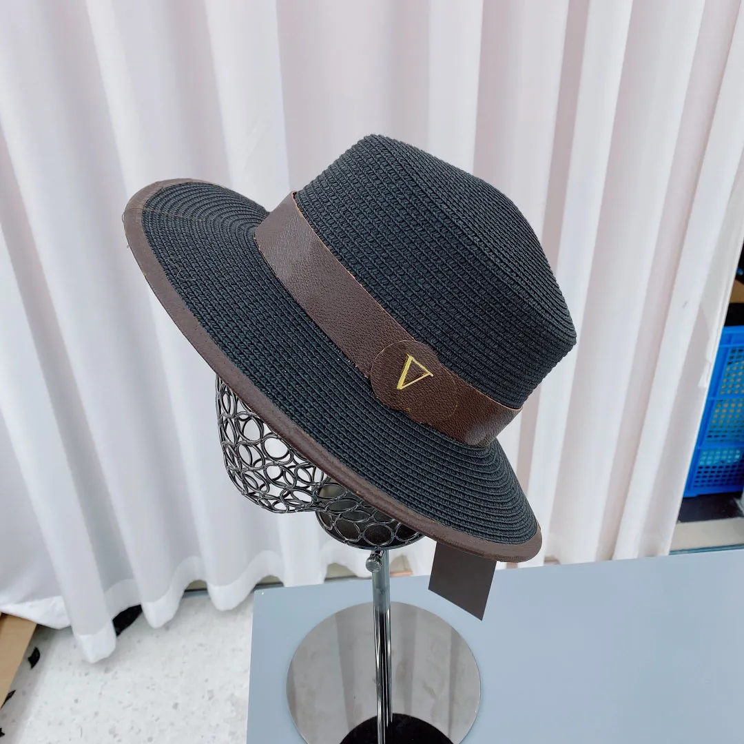 Ontwerpers hoeden luxe emmer hoeden dames zon caps zomerse kust hoed casual temperament elegante honderd nemen ronde vaste kleur letters tophat erg goed