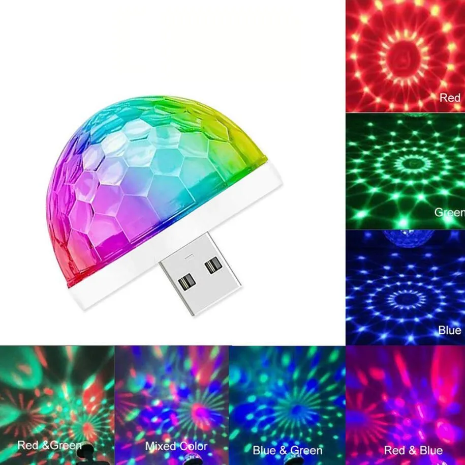 Mini Usb Disco Light Led Party Lights Portable Crystal Magic Ball Colorful  Effect Stage Lamp For Home Party Karaoke Decor