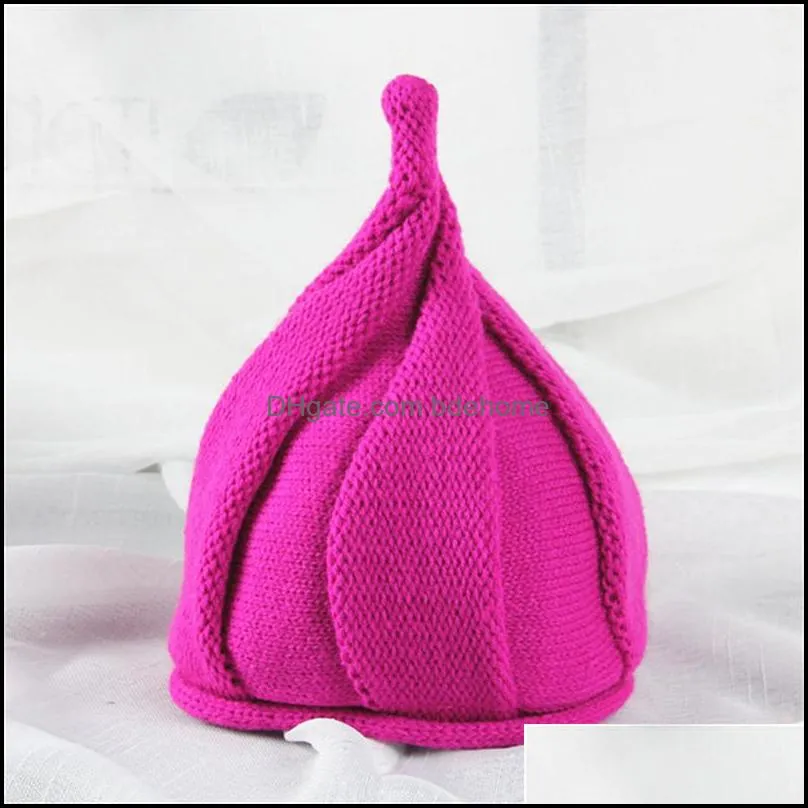 Children Hat Christmas 1-3Y Baby Girls Boy Autumn Winter Weatherization Pointy Kids Knitted Hats Cap Tide Shall Windmill