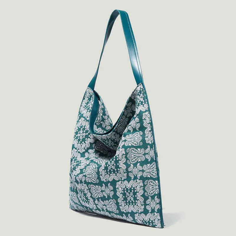 Paisley Muster Shopping Frauen Totes Mode Canvas Vintage Ladies Umhängetasche Retro große Käufer Damen Handtasche Reisen Geldbörsen 220512