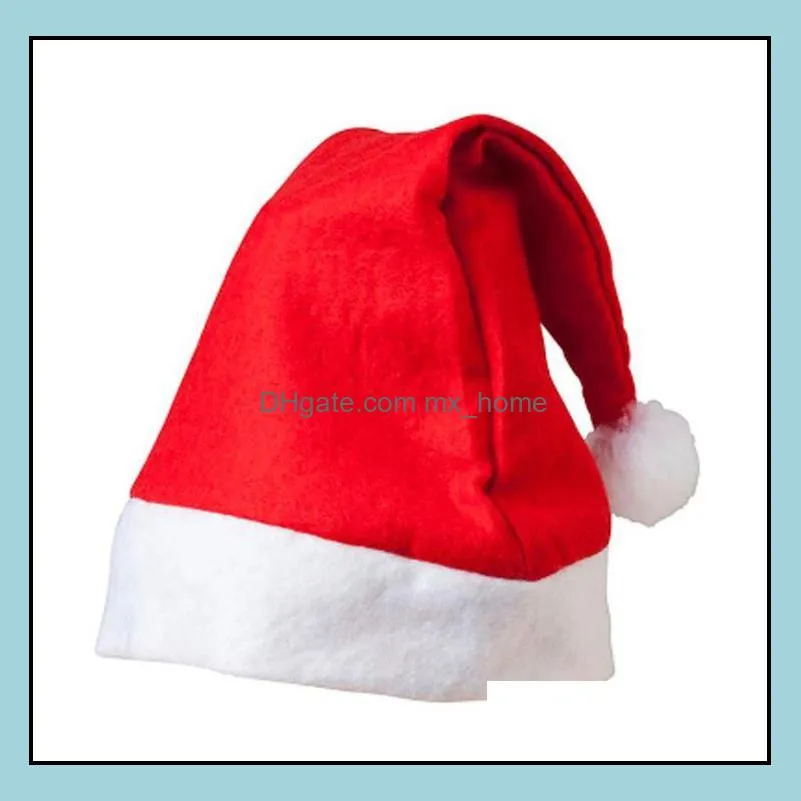 1500pcs red santa claus hat ultra soft plush christmas cosplay hats-christmas decoration adults christmas party hats sn4322