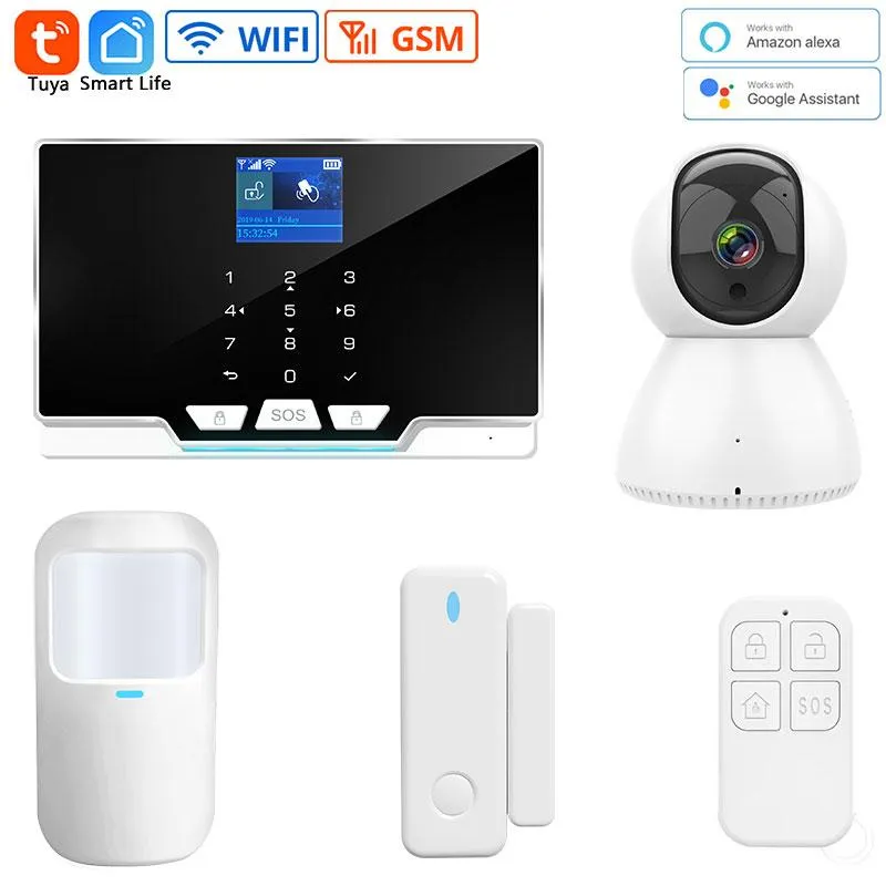 Systemy alarmowe Smart Home Security System Tuya Kontrola aplikacji Połączenia bezprzewodowe Czujnik drzwi Czujnik na podczerwień Kamera Kamera