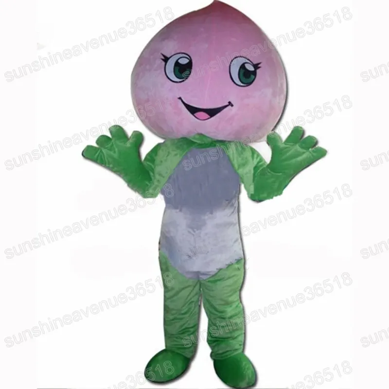 Traje de mascote de pêssego de Halloween personagem de desenho animado de frutas de alta qualidade carnaval unissex adultos tamanho festa de aniversário de Natal