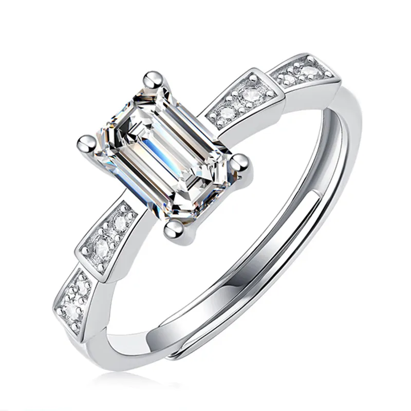 1 karaat echte moissaniet verlovingsring vrouwen 14K wit goud vergulde lab diamanten ring sterling zilveren trouwringen sieraden