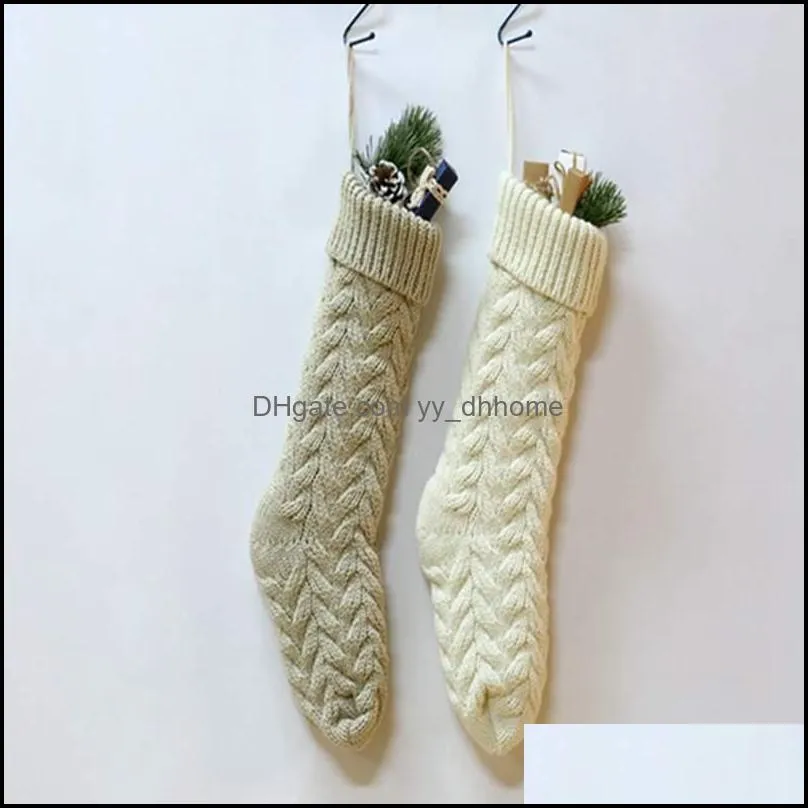 christmas gift socks bags knitted kid candy storage handbag home decor xmas small party favors packaging bag wy1402