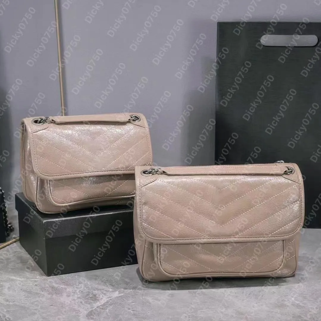 Bolsas de ombro de grife de luxo de alta qualidade bolsas mensageiro de couro ceroso niki bolsas femininas cross body bolsa senhora design vintage sacoche clássico envelhecido dicky0750