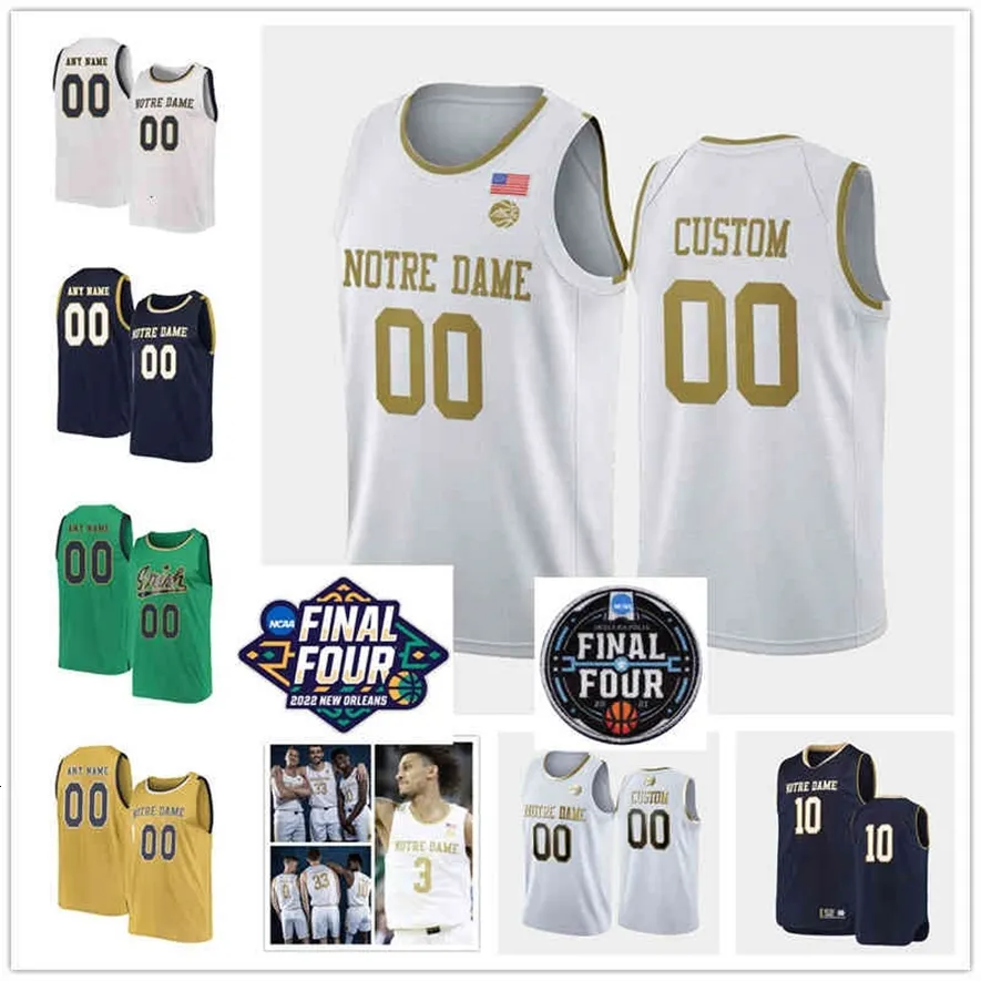 Mit88 College Custom ND Basketball Jersey 24 Robby Carmody 13 Nikola Djogo 10 TJ Gibbs 15 Chris Doherty 31 Elijah Morgan 3 D.J. Harvey Matt Farrell