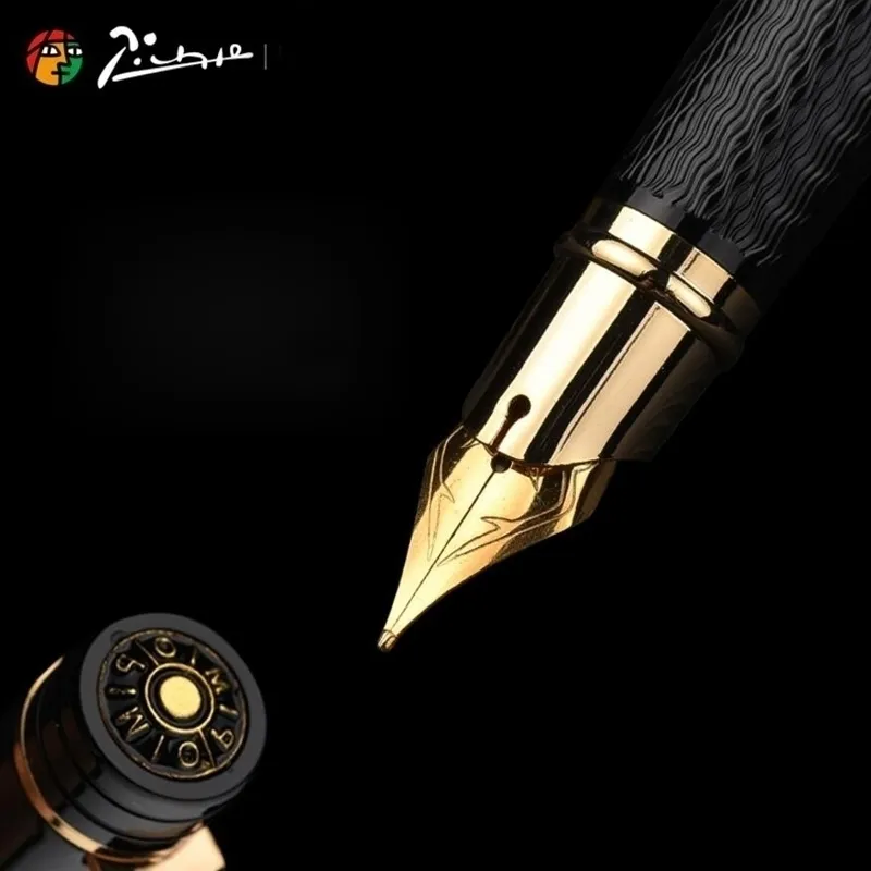 Pimio Picasso fountain pen picasso ps 917 gold clip silver Student teacher business Roman style gift box packaging Y200709