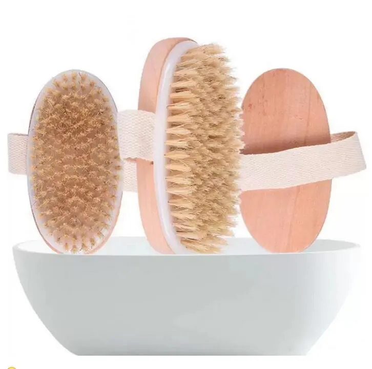 Bath Cleaning Brushes Brush Dry Skin Body Soft Natural Bristle SPA the Wooden Shower Without Handle Fast Delivery GG0630